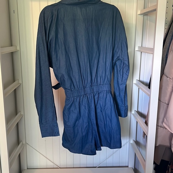 Blue Wrap Romper - Picture 2 of 2